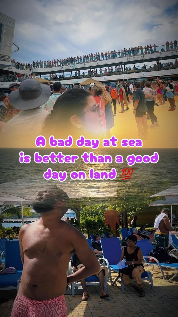 A bad day at sea is still better than a good day on land. 🚢🌊💯You agreeing with me or nah? 😂#CruiseLife #CruiseVacation #CruiseTravel #CruiseLovers #PrideTravelers