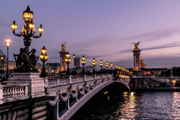 Pont Alexandre III bridge in Paris at sunset — Paris is one of the top gay Europe travel destinations