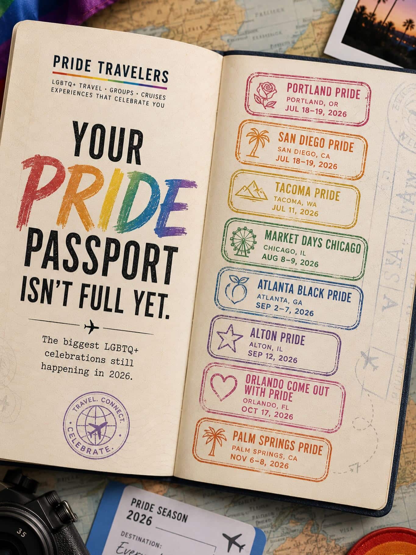 🌈 Think Pride season is over? Think again.From Portland Pride and San Diego Pride to Market Days Chicago, Atlanta Black Pride, Come Out With Pride Orlando, and Palm Springs Pride, there are still incredible LGBTQ+ celebrations happening across the U.S. in 2026.Whether you’re planning a weekend getaway or checking another destination off your travel bucket list, your next Pride adventure is waiting. ✈️🏳️‍🌈Which one is on your list? 👇#PrideTravel #LGBTQTravel #Pride2026 #TravelInspiration #PrideEvents