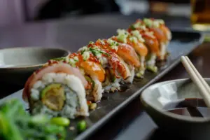 Sushi served at Umi restaurant at Alltra Samaná